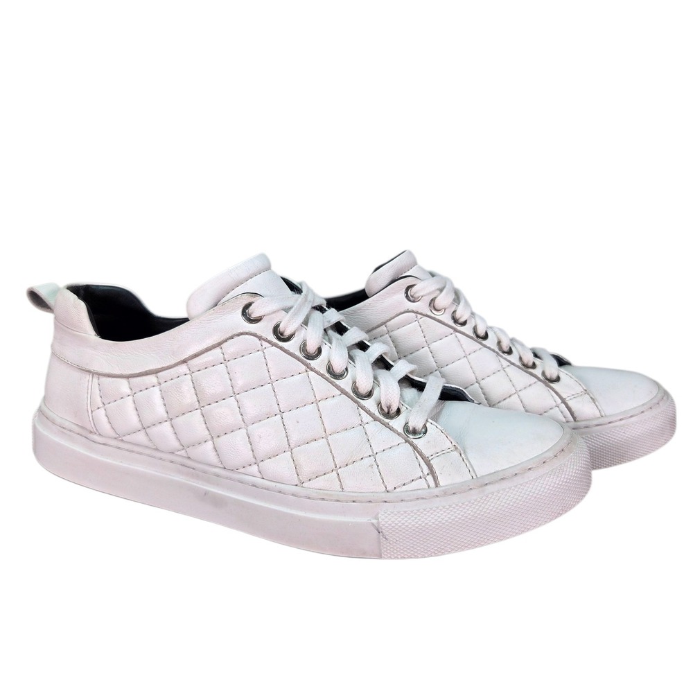 M. Gemi Women's Shoes Size 7 US Low‎ Top White Leather Sneaker 37 Euro